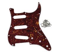 FLEOR SSS 11 Hole ST Electric Guitar Pickguard with Screws for American/Mexican Standard ST Modern Style Electric Guitar Parts, 4Ply Real Red Tortoise