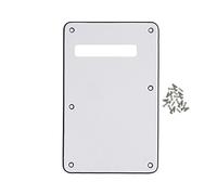 FLEOR Stripe Backplate Guitar Tremolo Cavity Cover with Mounting Screws for American Modern Standard ST Electric Guitar Parts,3Ply White/Black/White