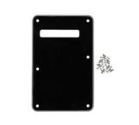 FLEOR Stripe Backplate Guitar Tremolo Cavity Cover with Mounting Screws for American Modern Standard ST Electric Guitar Parts,3Ply Black/White/Black