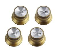 FLEOR Top Hat Style Volume and Tone Control Knobs 2T2V with Alumium To