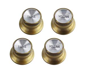 FLEOR Top Hat Style Volume and Tone Control Knobs 2T2V with Alumium To