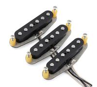FLEOR Vintage Alnico 5 Handwound SSS Single Coil Neck/Middle/Bridge Pickups for ST Electric Guitar,Black