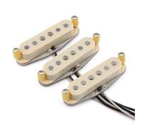 FLEOR Vintage Alnico 5 Handwound SSS Single Coil Neck/Middle/Bridge Pickups for ST Electric Guitar,Cream