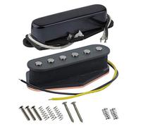 FLEOR Vintage Single Coil Pickups Set Black Neck & Bridge Pickup (50mm/55mm) Alnico 5 Magnet for TL TE Style Guitar Parts
