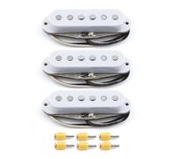 FLEOR Vintage Style Alnico 5 Handwound Single Coil Pickup N+M+B Guitar Pickups Set,White