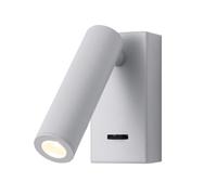 FLEPYHB Indoor Wall Lights LED, Bedside Reading Wall Lamp, Rectangular Metal Wall Light with 350°+90° Rotation Adjustment Function, Mini Indoor Wall Sconce, Modern LED Wall Lamps