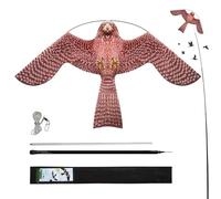 Flerigh Bird Hawk Flying Kite with Pole Crops Farm Protector Bird Scarer Flying Kite with 4m Pole-Style A