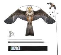 Flerigh Hawk Kite with 6m Pole to Keep Birds Away Garden Farm Defender Decay Scaring Birds Off Professional Anti Bird Device Outdoor Deterrent Eagle Scarecrow Protector for Birds Control