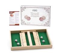 Flero Shut The Box - 2 Players - Dice Game - Tactics and Calculation Game - Board Game, Educational Toy, Educational Game for Children and Adults - 4 Dice