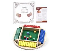 Flero Shut The Box - 4 Player - Round - Dice Game - Strategy and Math Game - Board Game, Educational Toy, Learning Game for Children and Adults (Multi-colour)