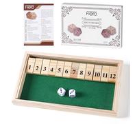 Flero Shut The Box - Dice Game - Tactics and Calculation Game - Board Game, Educational Toy, Educational Game for Children and Adults (1-12 | Green)