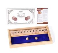Flero Shut The Box - Dice Game - Tactics and Calculation Game - Board Game, Educational Toy, Educational Game for Children and Adults (1-12 | Blue)