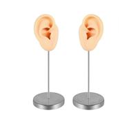 (flesh color) Artificial Ear Model Soft Silicone Left and Right Ear Mold for Acupunctures Training Practical Jewelry Display Props Yellow