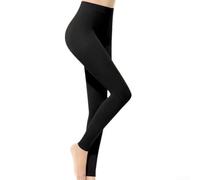 Flesh Colored Tights Women L-XL Anti-Snag Opaque(Black L)