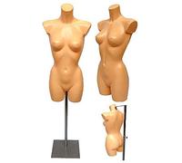 Fleshtone Female Lingerie Swimwear Fashion Display Mannequin Bust Complete With Metal Floor Stand