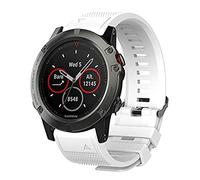 Fleshy Leaf 20mm Band Strap Compatible for Garmin Fenix 7S Band Silicone Watch Band Replacement for Fenix 7S/Fenix 6S/Fenix 6S Pro/Fenix 5S/Fenix 5S Plus/D2 Delta S Smartwatches Wristband (White)
