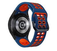 Fleshy Leaf 20mm Bands Compatible with SAMSUNG Galaxy Watch4 Classic 46mm/Classic 42mm, Galaxy Watch 4 40mm/44mm, Silicone Sport Watch Band Replacement Strap (blue red)