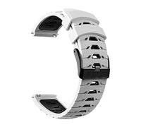 Fleshy Leaf 22mm Quick Release Soft Silicone Replacement Strap,Band for Samsung Gear S3 Frontier/Gear S3 Classic/Galaxy Watch 46mm,Compatible with Ticwatch Pro/S2/E2/Huawei Watch GT (White-Black)
