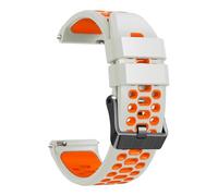 Fleshy Leaf 22mm Watch Straps, Silicone Rubber, Quick Release Replacement Bands for Men and Women, Stainless Steel Buckle, Band (Misty Gray/orange)