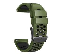 Fleshy Leaf 22mm Watch Straps, Silicone Rubber, Quick Release Replacement Bands for Men and Women, Stainless Steel Buckle, Band (army green/black)