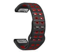 Fleshy Leaf Compatible 22mm Fenix 8 AMOLED-47mm/Fenix 7/Fenix E Band, Width Soft Silicone Bands for Garmin Fenix 5/Fenix 5 Plus/Fenix 6/Fenix 6 Pro/Fenix 7 Pro Smartwatch A01 (Black red)