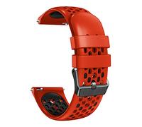 Fleshy Leaf universal 22mm five-hole Quick Release Soft Silicone Strap,Compatible with Samsung Gear S3 Frontier/Gear S3 Classic/Galaxy Watch 46mm/Ticwatch Pro/S2/E2/Huawei Watch GT (red-black)