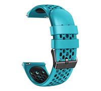 Fleshy Leaf universal 22mm five-hole Quick Release Soft Silicone Strap,Compatible with Samsung Gear S3 Frontier/Gear S3 Classic/Galaxy Watch 46mm/Ticwatch Pro/S2/E2/Huawei Watch GT (skyblue-black)