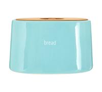 Fletcher Bread Crock Worded Detail Blue Dolomite Bamboo Lid