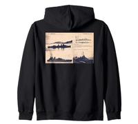 Fletcher Class Destroyer WW2 Ship Identification Card 1943 Zip Hoodie