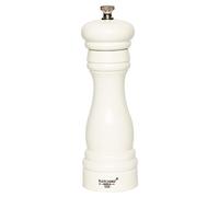 Fletchers' Mill Federal Pepper Mill, White - 6 Inch, Adjustable Coarseness Fine to Coarse, Made in U.S.A.