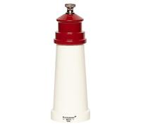 Fletchers' Mill Lighthouse Pepper Mill, White/Red - 9 Inch, Adjustable Coarseness Fine to Coarse, Made in U.S.A.