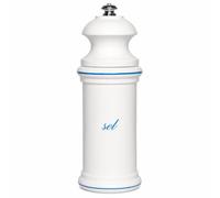 Fletchers' Mill Provencal Collection Mill Salt Grinder, 6 inch, White with Blue sel
