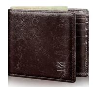 FLETUTE Full-Grain Leather Wallet for Men,Luxuriously marbled Slim Wallet for Men,Airtag Wallet, Ridge Wallets for Men,Mens Wallet,Credit Card Holder(Coffee)., Blue, Luxury