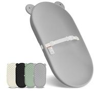 FLEUFAB Waterproof Baby Changing Pad, Lightweight and Portable Changing Table with Strap for Changing Diaper, Dresser, Changing Table, Bed, Wipeable Changing Pad, Grey