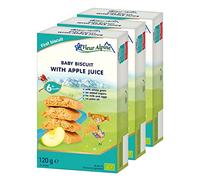 Fleur Alpine Baby Biscuits With Apple Juice - 18x2 Yummy Organic Baby Snacks for Delicious Smooth Breakfast Porridge Or Daytime Snack | Easy Whole Grain Snack Biscuits with No Added Sugar | 6 Mths