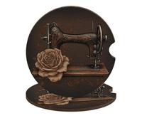 Fleur-de-Lis and Coat Arms Knight Car Coasters, 2PCS Non-Slip Car Cup Holder Coasters with Cork Base, Heat Resistant & Waterproof Drink Coaster for Women Men