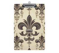 Fleur-de-Lis and Coat Arms Knight Clipboard, A4 Acrylic Clipboard with Hanging Hole, Ultra-Light Clip Board - Holds 100 Sheets, Shatterproof Document Holder for Office, 12.5" X 8.5"