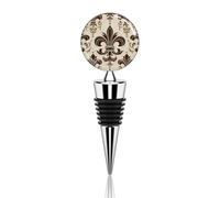 Fleur-de-Lis And Coat Arms Knight Decorative Wine Stopper Reusable Wine Bottle Stopper Metal Beverage Bottle Toppers for Champagne, Liquor & Oil Bottles Wedding Christmas Party Bar Decor
