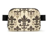Fleur-de-Lis and Coat Arms Knight Fanny Pack Crossbody Waist Bag Pack Waterproof Mini Belt Bag Bum Hip Bag for Men Women