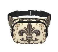 Fleur-De-Lis And Coat Arms Knight Fanny Pack For Women Waterproof Adjustable Belt Bags Waist Pack Fashion Casual Crossbody Bags Bum Bag For Running Workout Hiking Traveling, Black, One Size