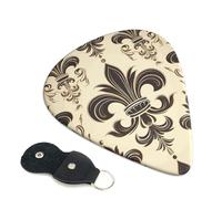 Fleur-De-Lis And Coat Arms Knight Guitar Picks 6-Pack - Pick Set (0.46mm / 0.71mm / 0.96mm) Suitable For Guitar And Ukulele Playing