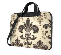 Fleur-de-Lis and Coat Arms Knight Laptop Bag 13-15.6Inch, 360° Protective Laptop Sleeve Case Shockproof Messenger Shoulder Bag Waterproof Computer Case Carrying Cover Briefcases for Men Women