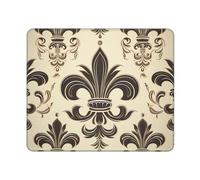 Fleur-de-Lis and Coat Arms Knight Mouse Pads Custom Design, Waterproof Gaming Mousepad Washable Computer Mousepads with Non-Slip Rubber Base Square Mouse Mat for Laptop Office Home 10 x 12 inch