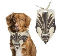 Fleur-de-Lis and Coat Arms Knight Printed Pet Scarf Polyester Triangle Scarf - One Size (27.6in X 11.8in)