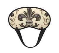Fleur-de-Lis and Coat Arms Knight Sleep Mask for Side Sleeper Soft Breathable Sleeping Eye Mask Blackout Silk Eye Sleep Shade Cover with Elastic Strap Night Blindfold for Women Men Travel Nap