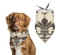 Fleur-de-Lis and Coat Arms Knight Spring Summer Dog Bandanas Soft, Dog Scarf Washable Triangle, Pet Bandana Cute Outdoor Accessories for Small Dogs Cat Pet