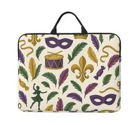 Fleur-De-Lis Carnival Design 14-Inch Laptop Case, Portable Laptop Computer Sleeve With Zipper Closure