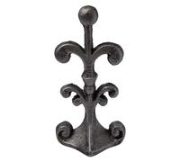 Fleur De Lis Cast Iron Door Stop | Decorative Door Stopper Wedge | with Padded Anti-Scratch Felt Bottom | Antique Vintage Design | Solid and Heavy Duty| 4x3.5x7.75 | Silver with Black by Comfify