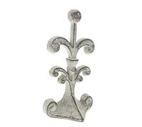 Fleur De Lis Cast Iron Door Stop | Decorative Door Stopper Wedge | with Padded Anti-Scratch Felt Bottom | Vintage Design | 10x8.9x19 cm by Comfify (Antique White)
