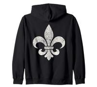 Fleur De Lis, France, French, Mardi Gras, Cajun, Flower Zip Hoodie